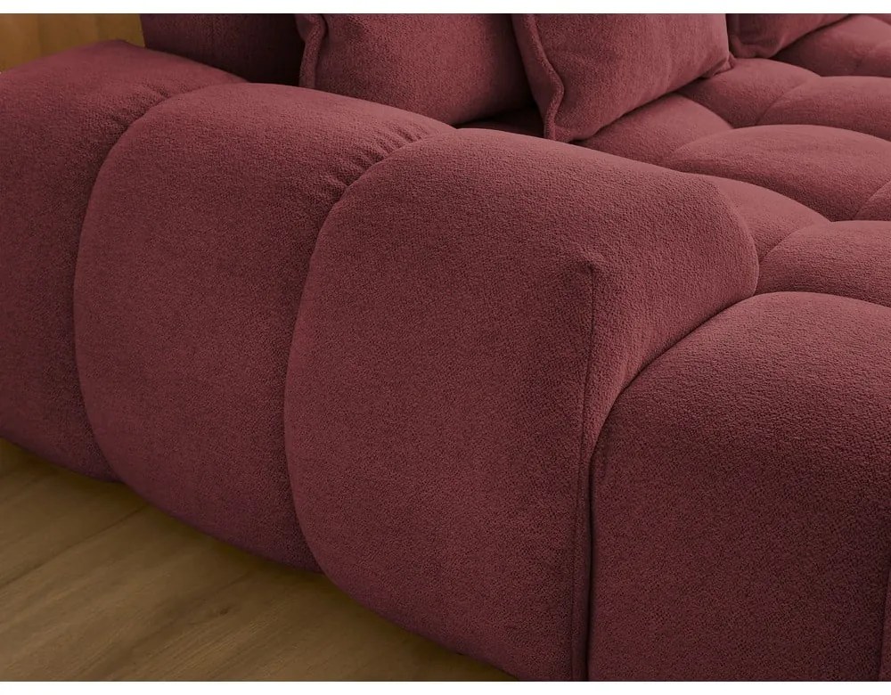 Vínovočervená ženilková rozkladacia/s úložným priestorom rohová pohovka (pravý roh/do tvaru "U") Everest – Bobochic Paris