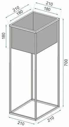 Tutumi Tutumi, kovový kvetináč 70cm FS-C70, čierna, HOM-09812