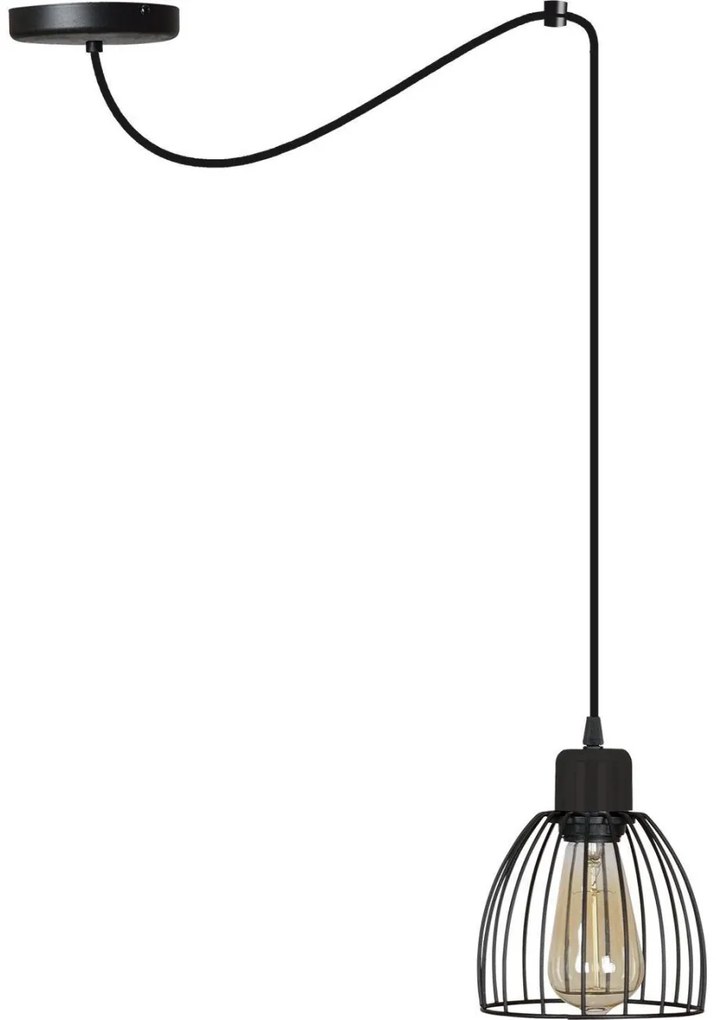 Závesné svietidlo Nuvola Spider, 1x drôtené tienidlo, (výber z 4 tvarov tienidla)