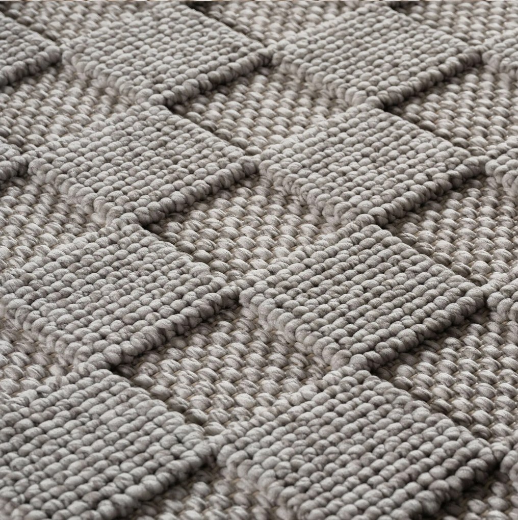 Ayyildiz, Kusový koberec Helix 2203 silver kruh, 80x80, šedá, chodba / predsieň