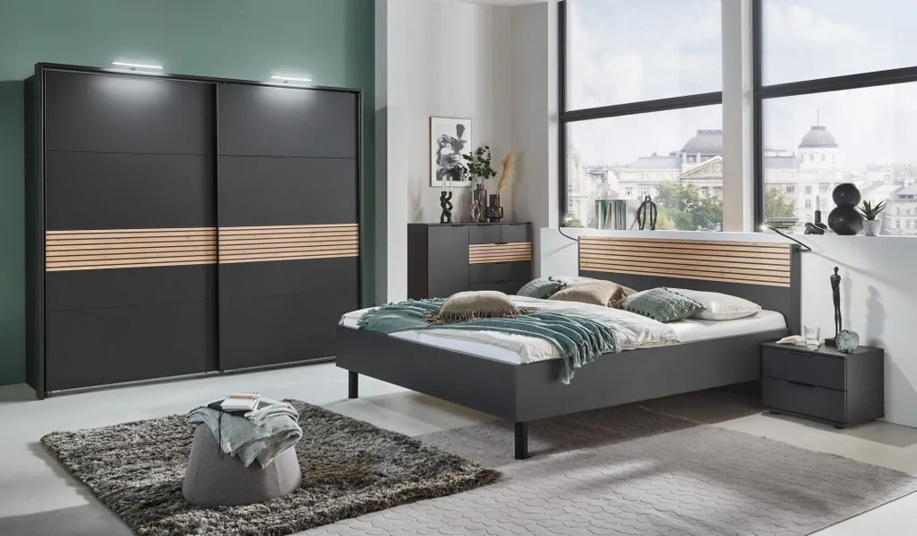 Komoda so zásuvkami Rotterdam, grafit/dub artisan