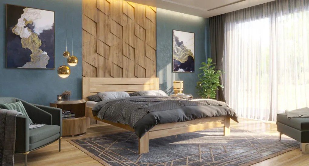 Posteľ Emilia 180x200 cm, prírodný buk