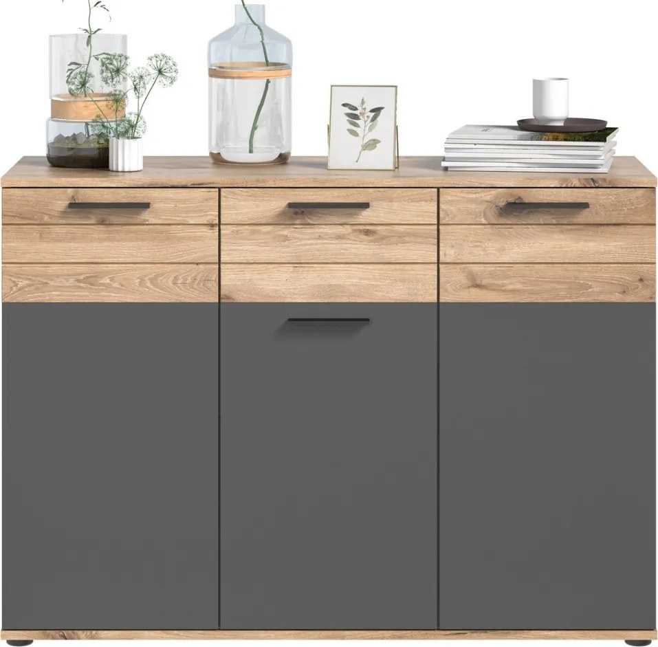 Komoda so zásuvkou Mason 120 cm, dub/šedá