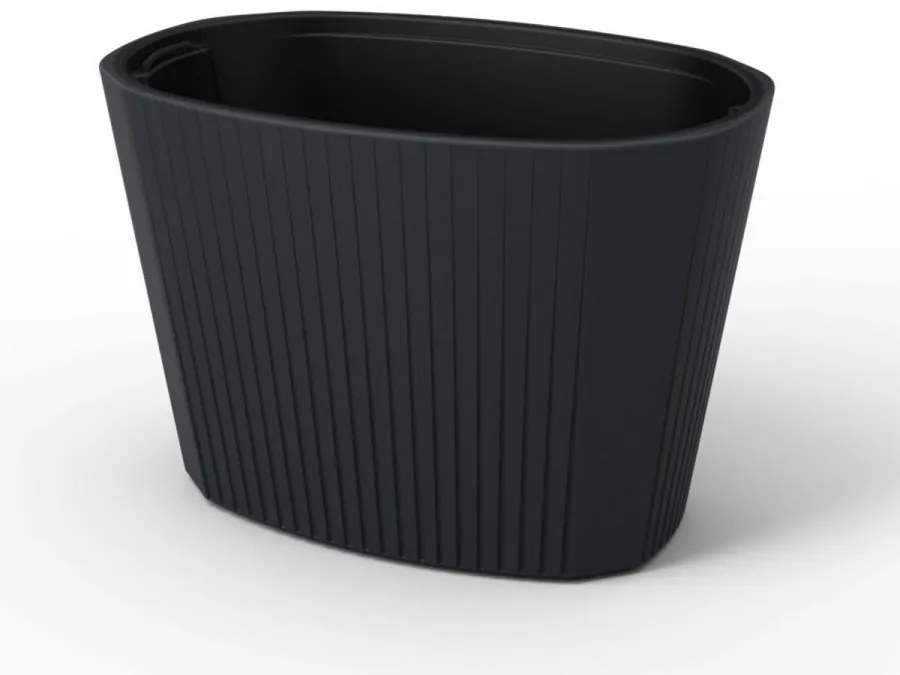 Kvetináč UH 593x394 mm MUZA antracit výška 407 mm s vložkou KLC