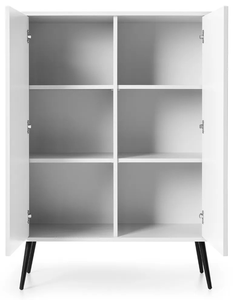 VYSOKÁ KOMODA BELLISSA BIELA + ČIERNE NOŽIČKY 103 cm