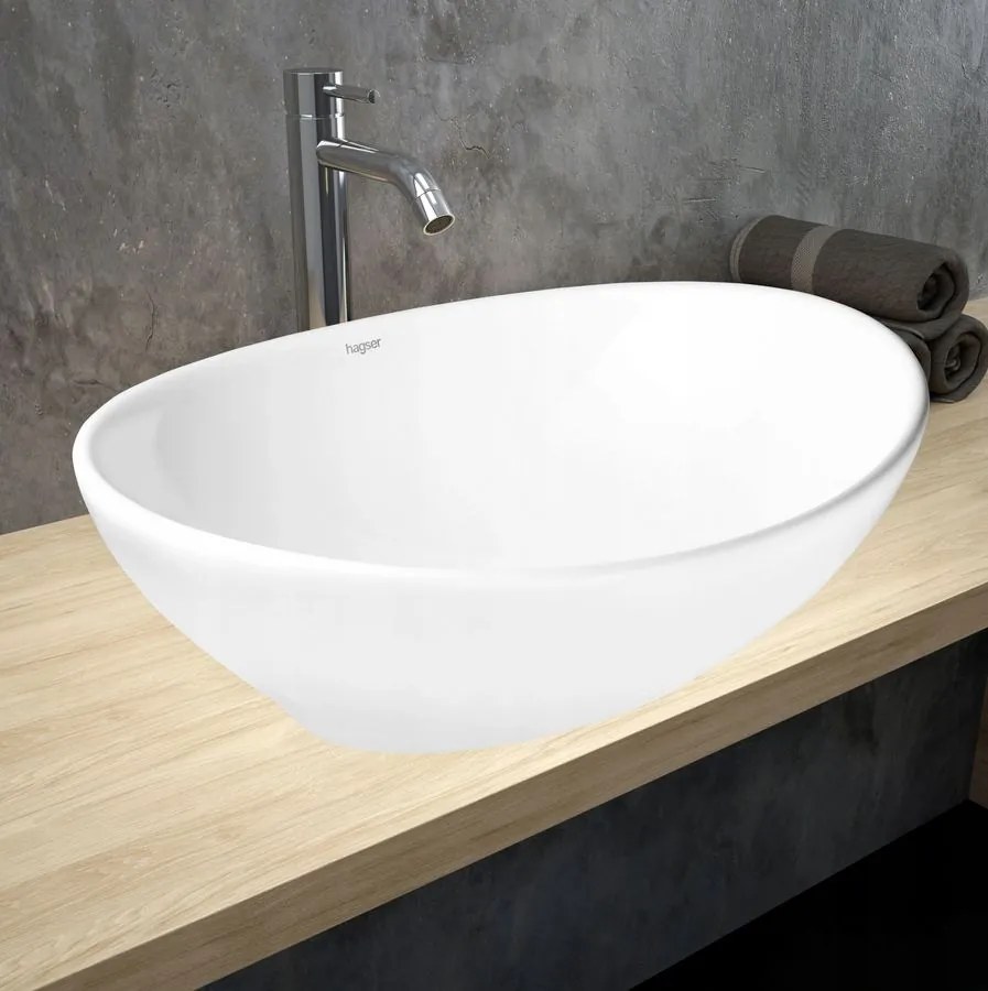Hagser Agnes, umývadlo na dosku, 41x34 cm, biela, HGR10000040