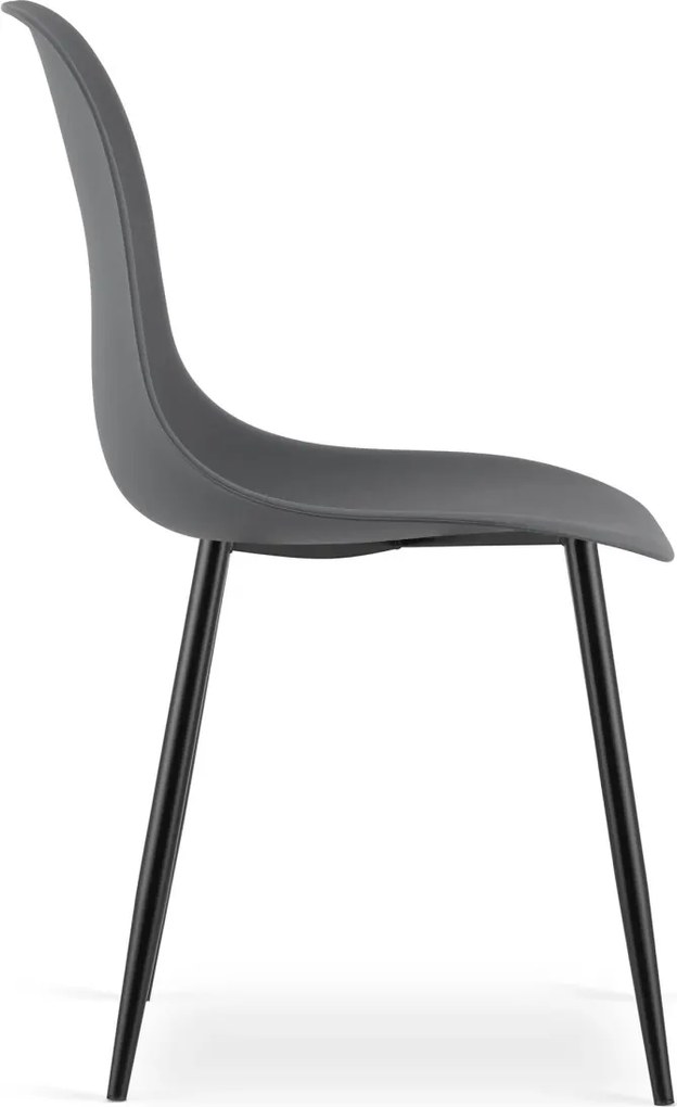 Tmavosivá stolička OSAKA s čiernymi nohami