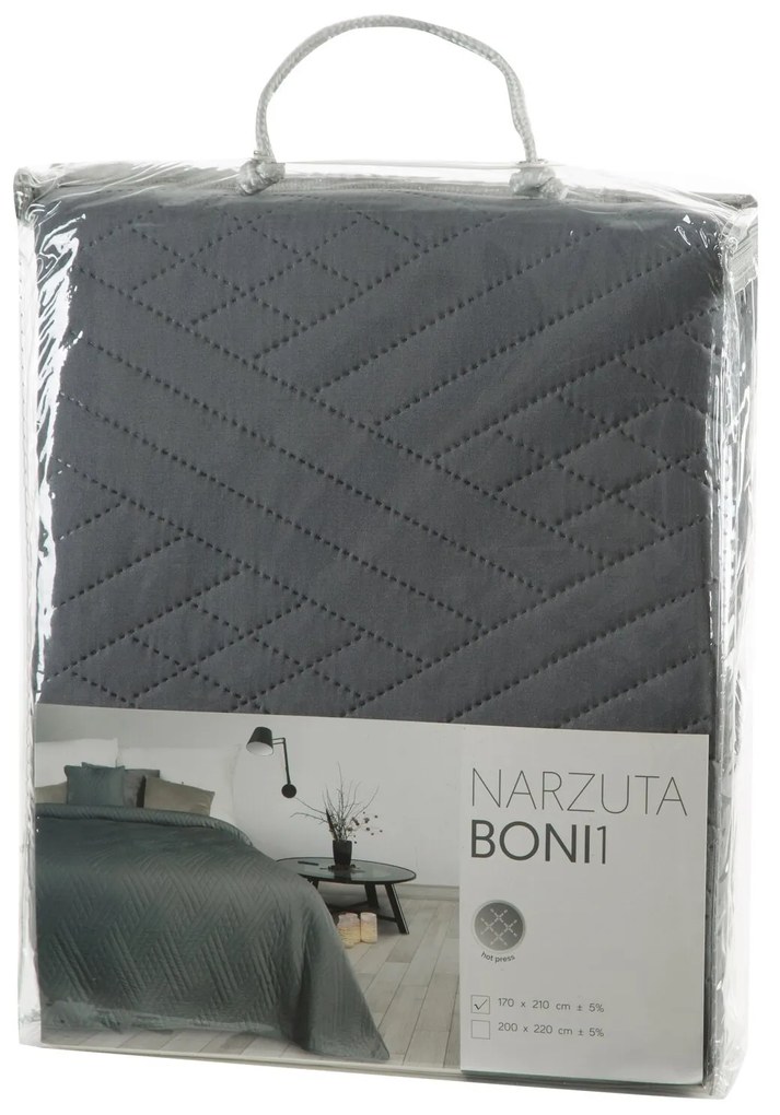 EUROFIRANY PREHOZ NA POSTEĽ BONI1 170X210 CM GRAFITOVÝ