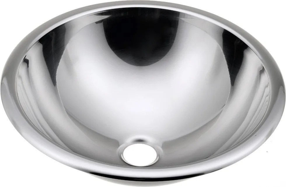 Sapho Sapho, nerezová umývadlová misa, priemer 41 cm, bez prepadu, oceľ Aisi304, 13030.B