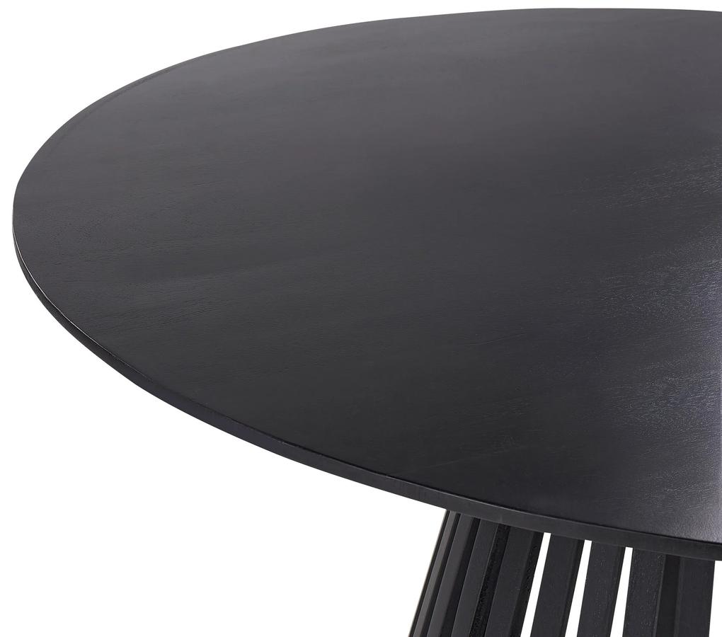 Okrúhly jedálenský stôl ⌀ 120 cm akáciové drevo čierny MESILLA Beliani