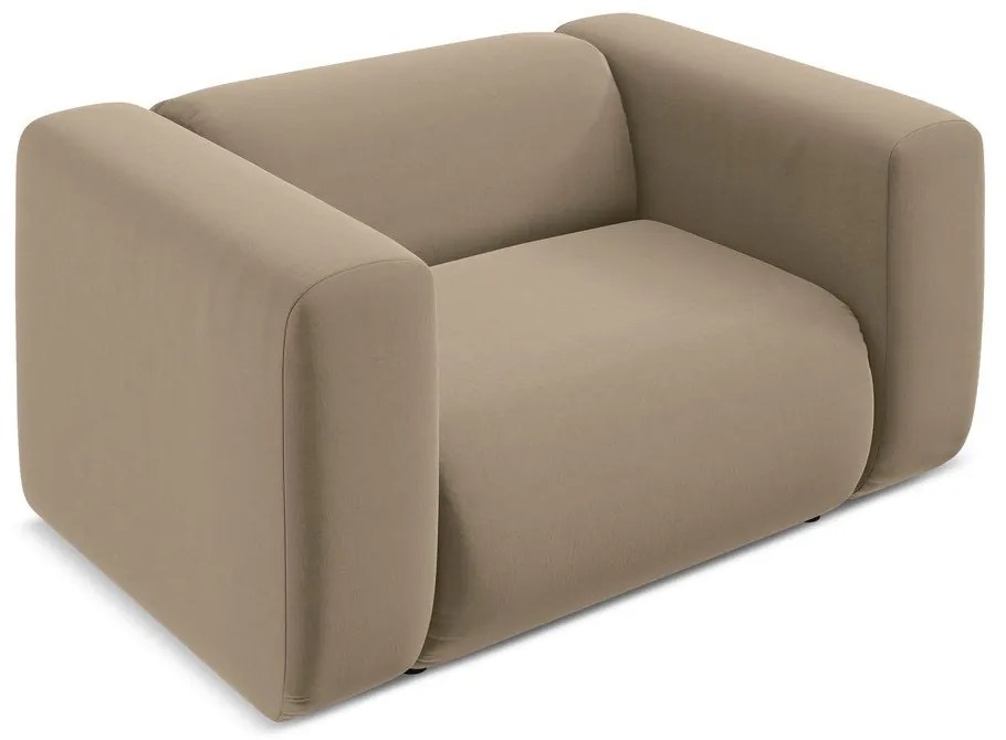 Béžové zamatové kreslo Ekahi – Makamii