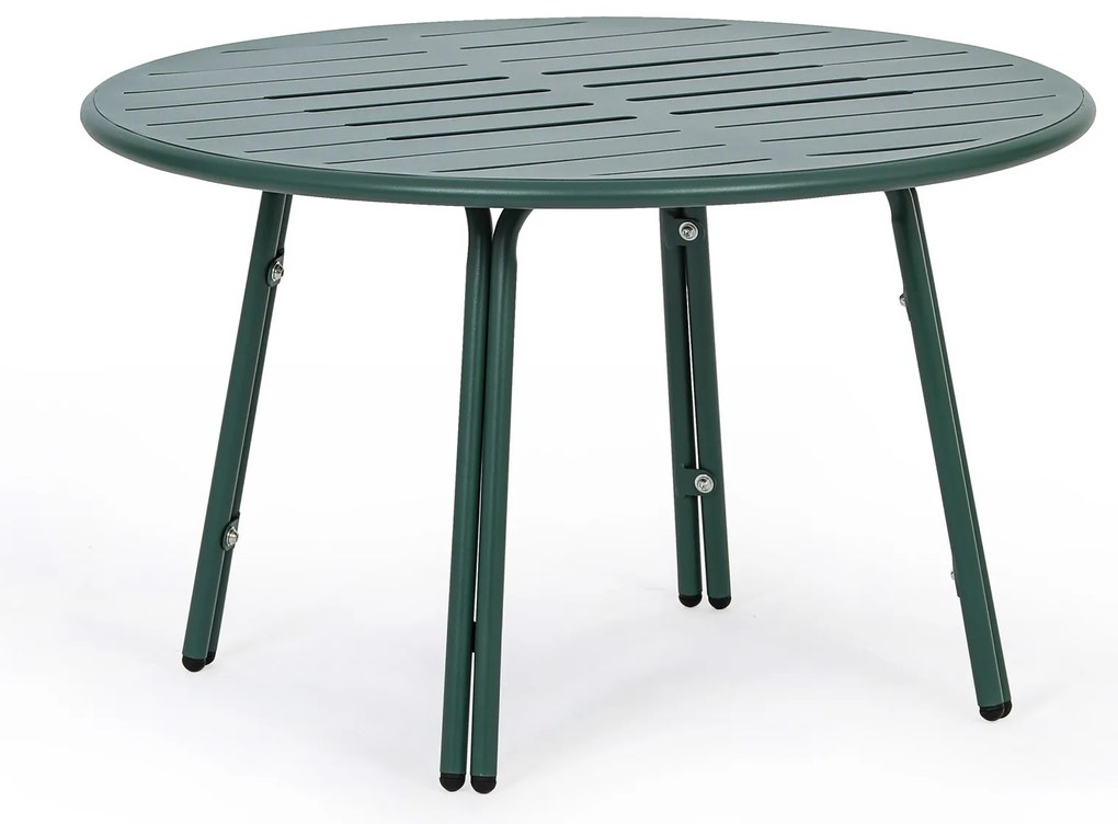 Kovový bistro stôl VENTO, priemer 80 cm, na vonkajšie použitie, zelená