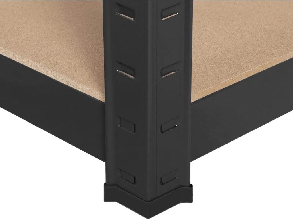MEGA HIT: Regál 1500x700x300 mm lakovaný 4-policový, nosnosť 700 kg - ČIERNY