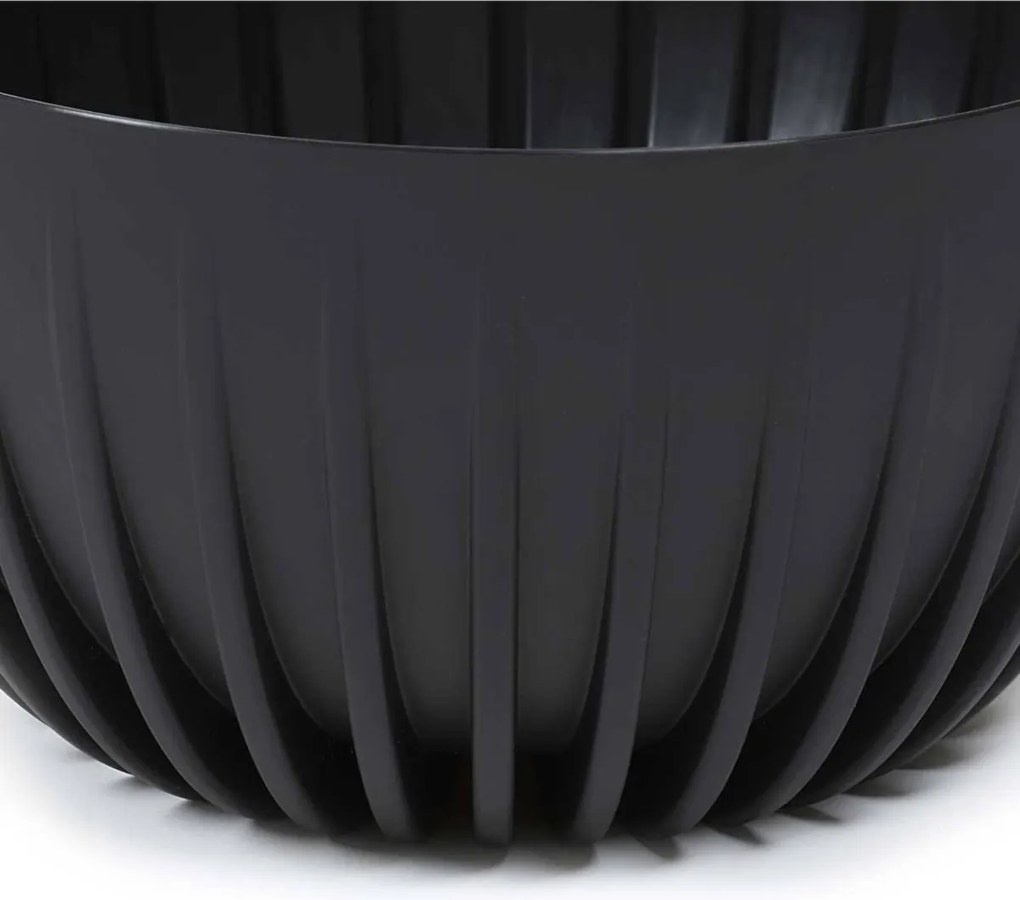 Závesný kvetináč STRIPPED Eco 29,8x15,6 cm čierny