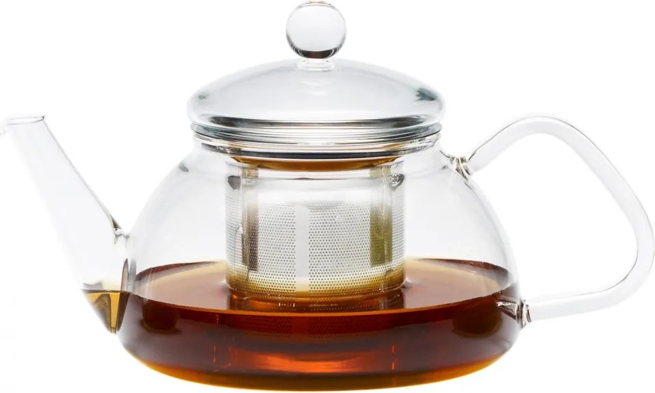 THEO 0,6 Steel -sklenená kanvica s nerezovým sitkom