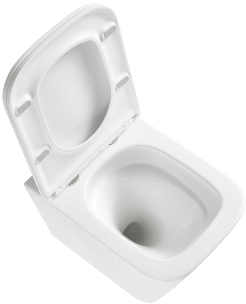 Invena Florina, závesná WC misa so Swirlflush 495x365x370 mm + toaletné sedadlo s pomalým zatváraním, biela, INV-CE-94-001-L