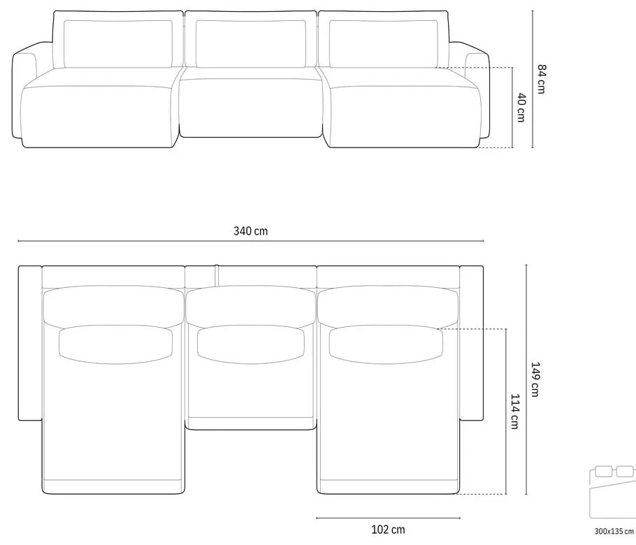 Béžová zamatová rozkladacia rohová pohovka s úložným priestorom (do "U") Belfast – Cosmopolitan Design