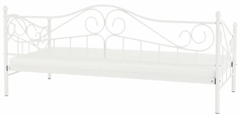 Kovová jednolôžková posteľ s roštom Daina 90x200 cm - biela