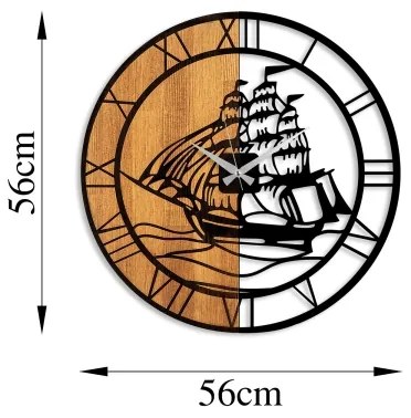 Nástenné hodiny pr. 56 cm 1xAA drevo/kov