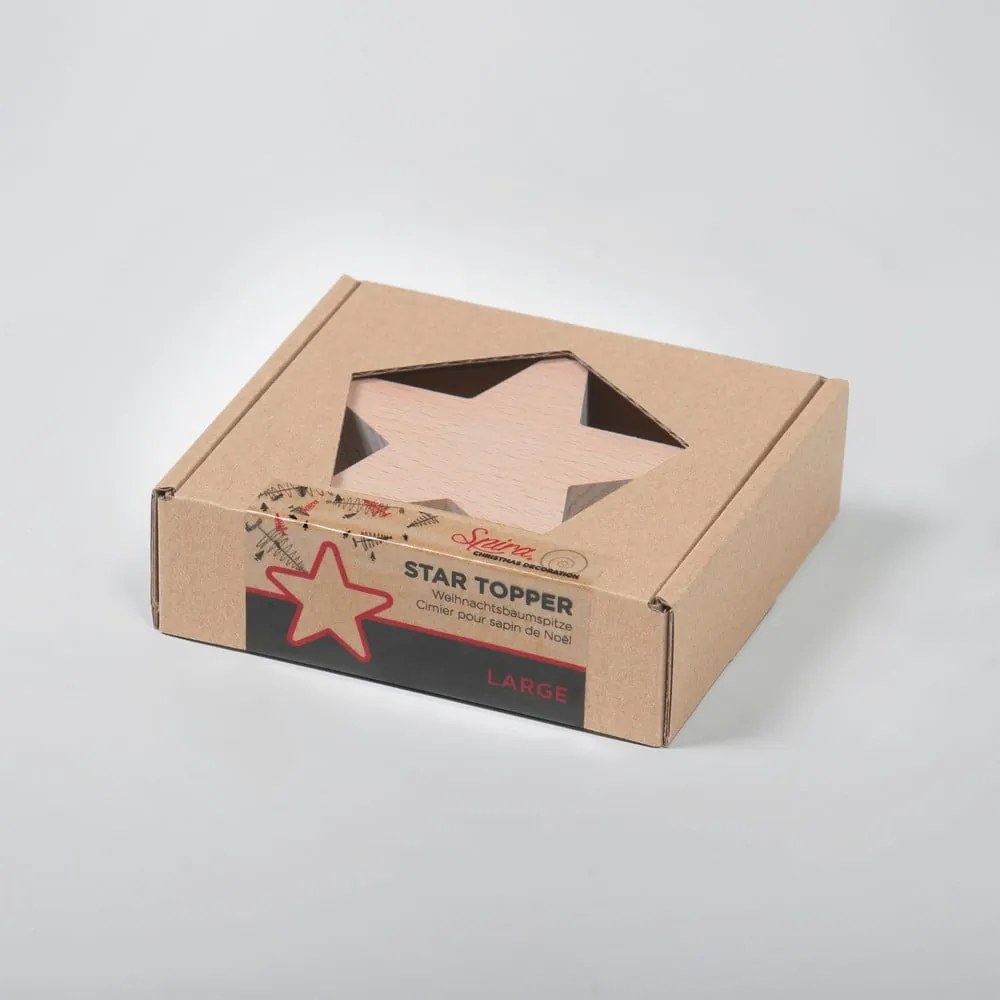 Drevená hviezda na dekoratívny vianočný stromček Spira Large
