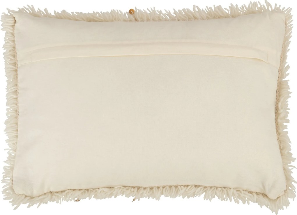 Krémový slučkový vankúš so zlatými flitrami Pearl – 40*60*20 cm