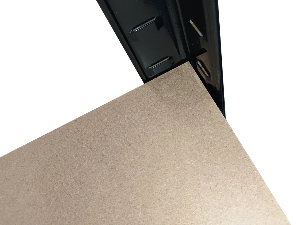 Kovový regál BestBerg BBMS-30B / 120 x 180 x 45 cm / 5 políc / čierna / hnedá