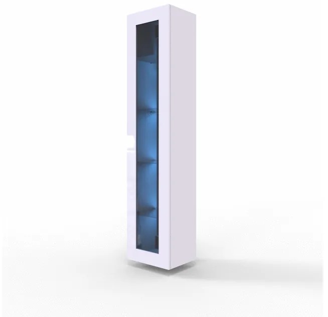 Obývacia stena Zigo III, Osvetlenie: osvetlenie LED RGB - farebné, Farby: biela / biely lesk