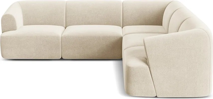 Béžová zamatová rohová pohovka Campi – Cosmopolitan Design