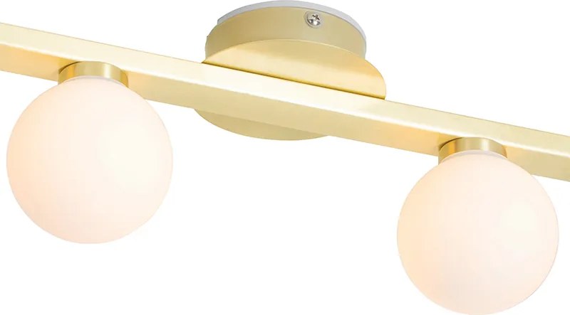 Moderné stropné svietidlo mosadz IP44 4-žiarovkové - Cederic