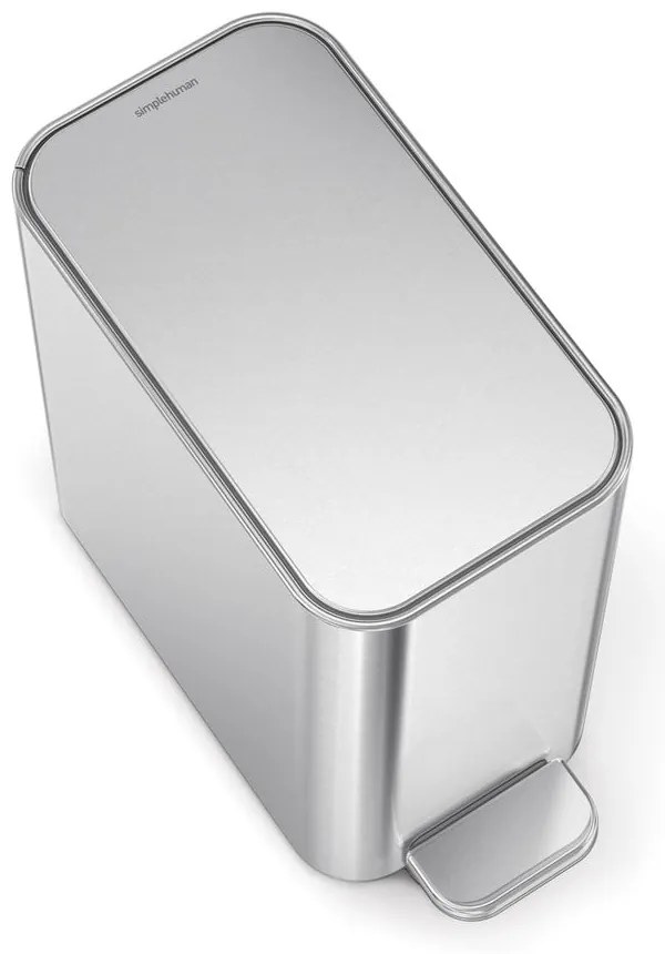 Nášľapný oceľový odpadkový kôš v matne striebornej farbe 5 l – simplehuman