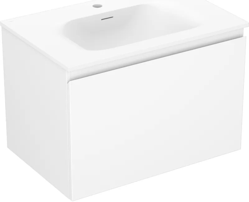 Mexen Orio, kúpeľňová skrinka 70 cm s umývadlom Vela, 1 zásuvka, biela matná, 91A10-07047-1-BF01-W23M01