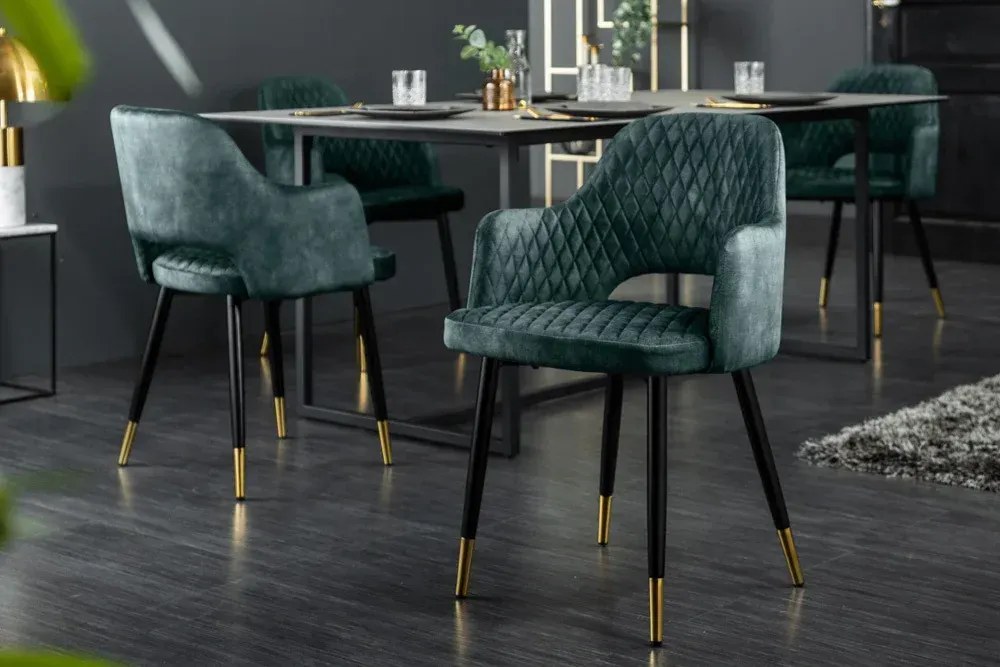 Invicta Interior - Elegantná stolička PARIS benzínová zamat