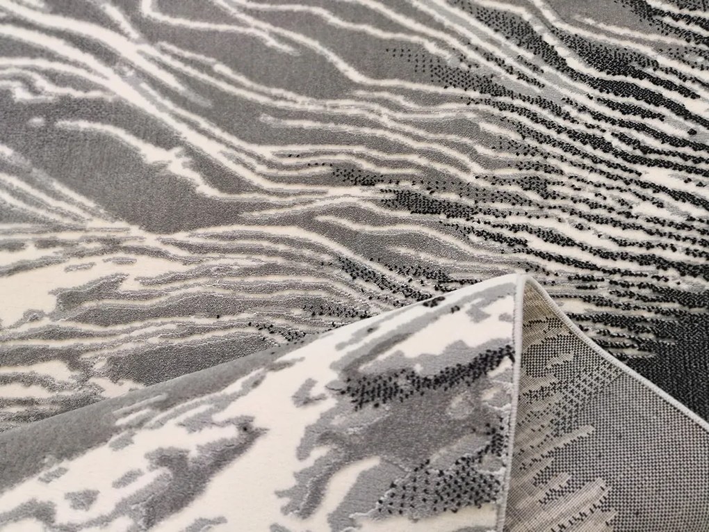 Koberec Elite 8752 GREY – sivý obdĺžnik so vzorom Rozmer: 240x330 cm