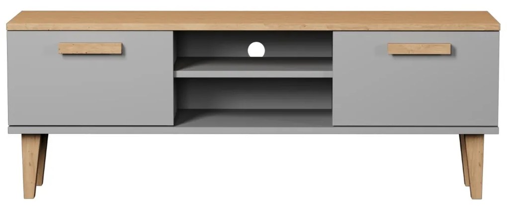 TV skrinka DENVER 120 cm sivá/dub hickory