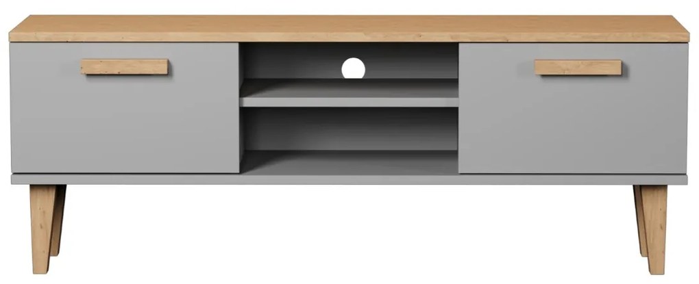 TV stolek DENVER 120 cm šedý/dub hickory