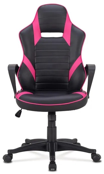 BONTEC Herné kreslo, hojdací mechanizmus, čierna ekokoža, KA-Y207 PINK Farba: Čierna