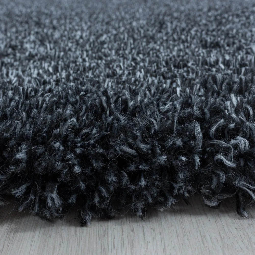 Antracitový koberec 60x110 cm Fluffy – Ayyildiz Carpets