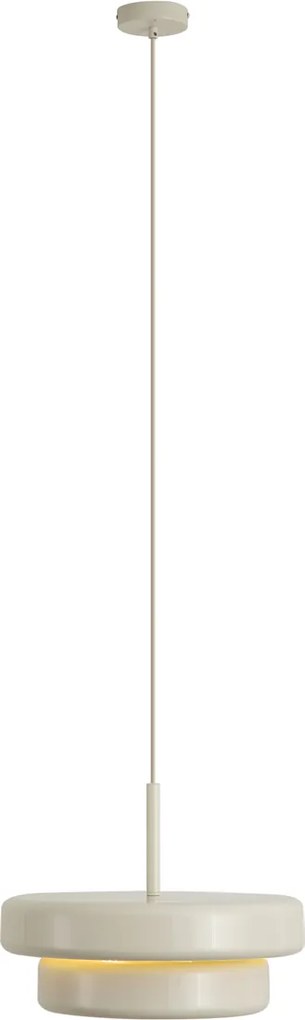 Retro závesná lampa béžová s kovovým tienidlom - Ophelia