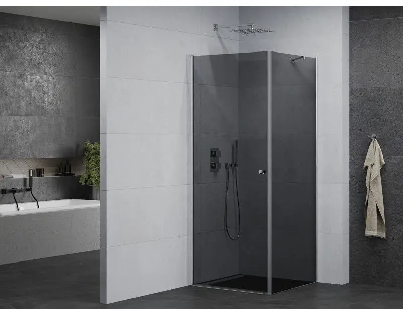 Mexen Pretoria, sprchovací kút 100 (dvere) x 100 (stena) cm, 6mm šedé sklo, chrómový profil, 852-100-100-01-40