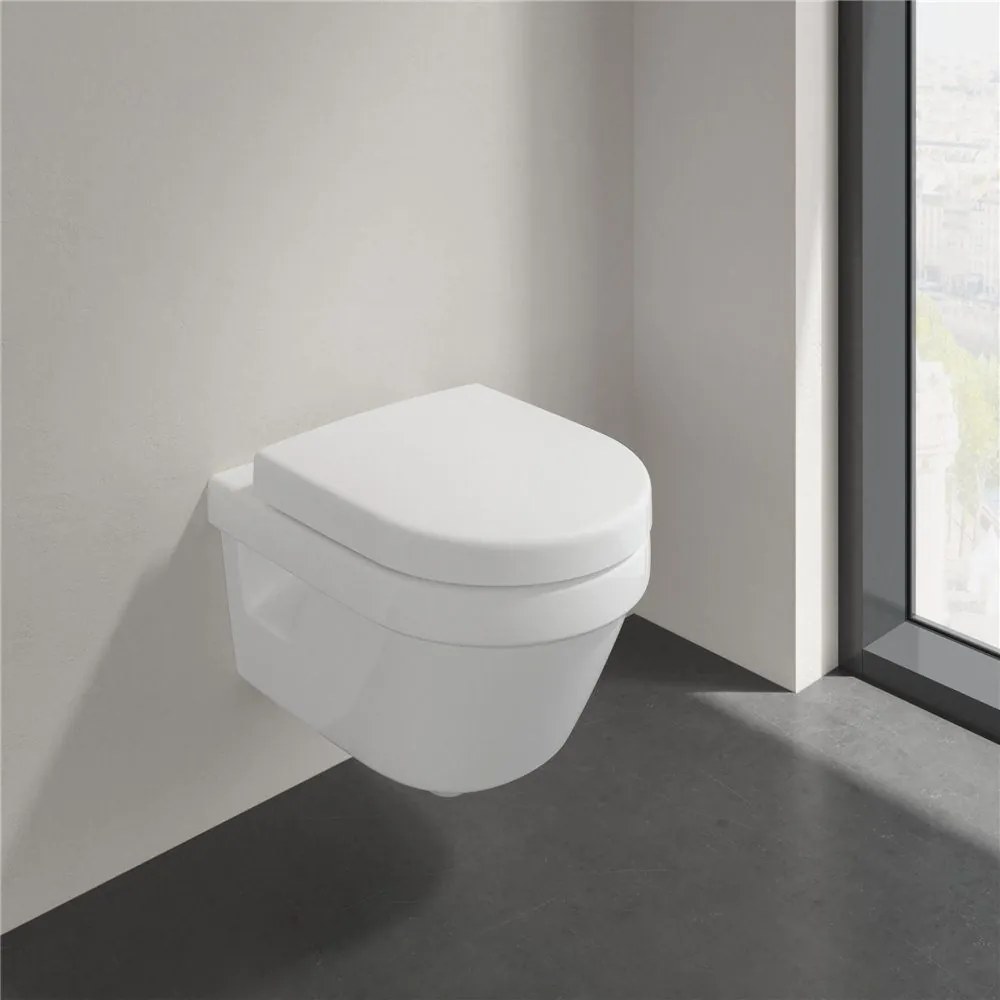 VILLEROY & BOCH Architectura Compact WC sedátko s poklopom, s funkciou QuickRelease a Softclosing, biela alpská, 9M66S201