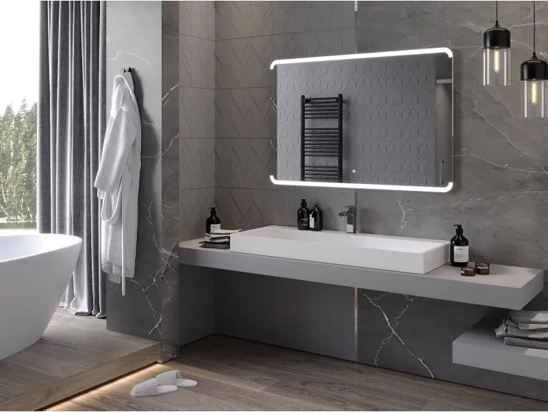 Mexen Nida podsvietené kúpeľňové zrkadlo 120 x 80 cm, LED 6000K, proti hmle - 9806-120-080-611-00