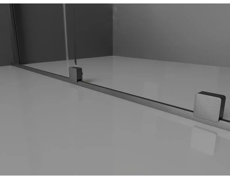 Mexen Velar L, sprchový kút s posuvnými dverami 120 x 80 cm, 8mm číre sklo, grafit brúsený, 871-120-080-03-66
