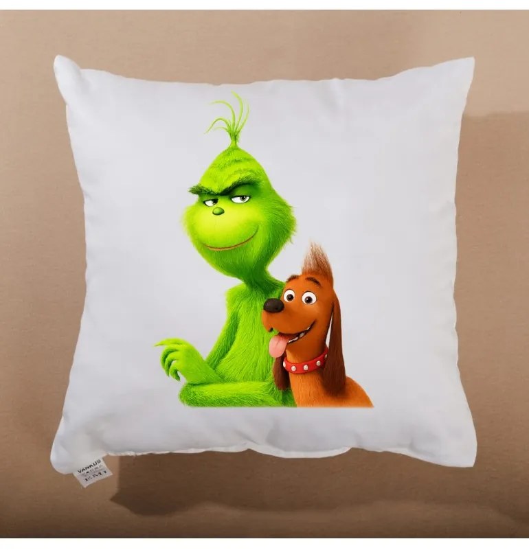 Vianočný vankúš Grinch a Max 40x40 cm EMI