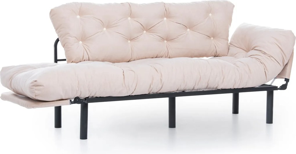 Třímístná rozkládací pohovka Nitta 185 cm krémová