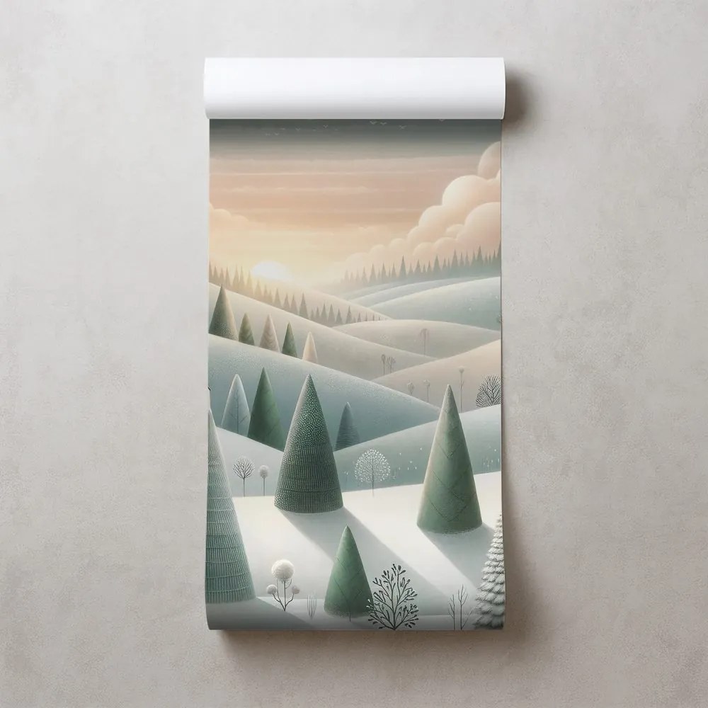 Tapeta zimná krajina s balónmi