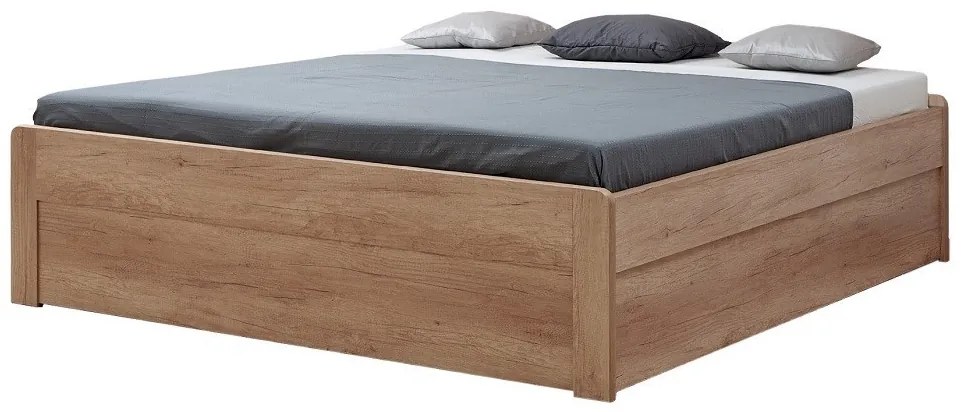 BMB MARIKA s nízkymi čelami - masívna dubová posteľ s úložným priestorom 140 x 200 cm, dub masív