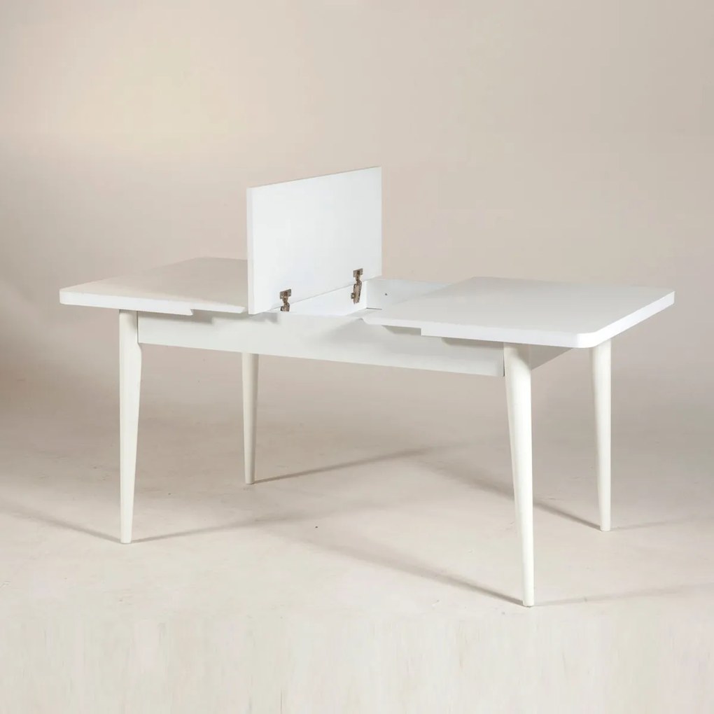 Jedálenský rozkladací stôl Vina 129/163 cm biely