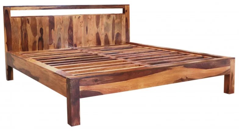 Posteľ Amba 160x200 z indického masívu palisander Svetlomedová