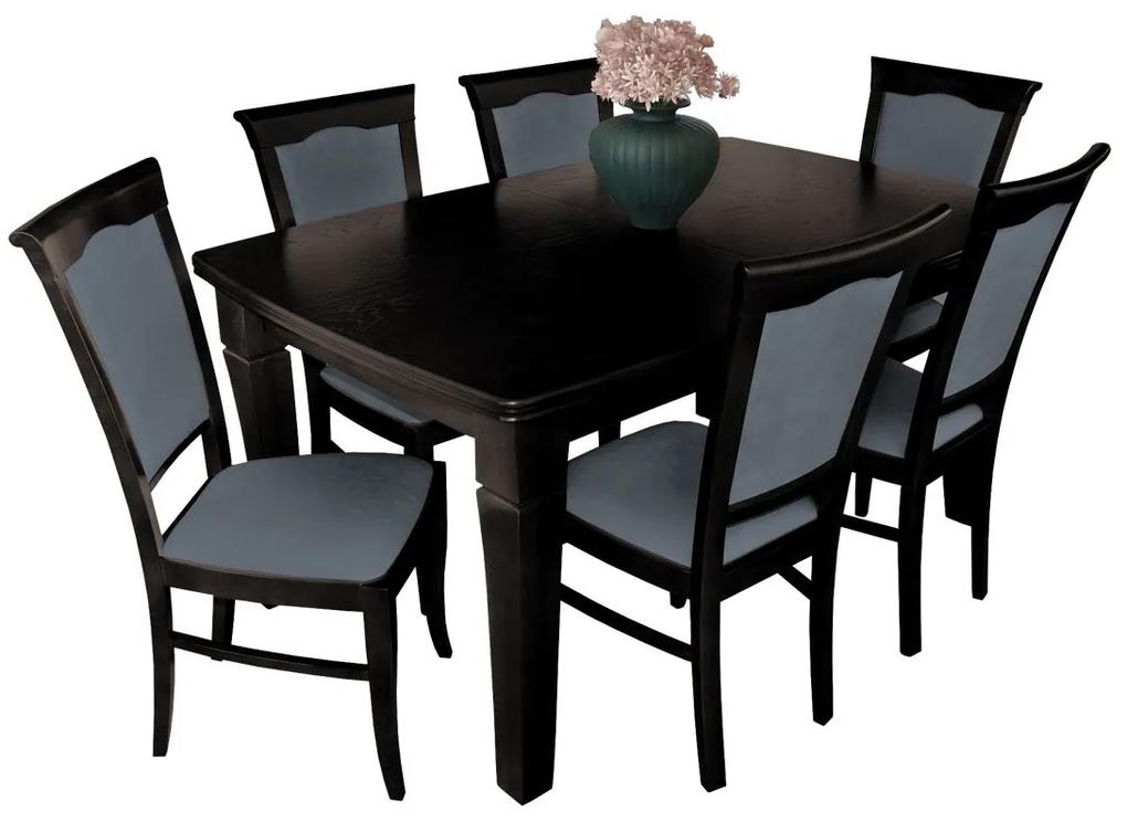 Jedálenský stôl a stoličky - RK030, Morenie: biela, Dostupné poťahy: Granada 2732
