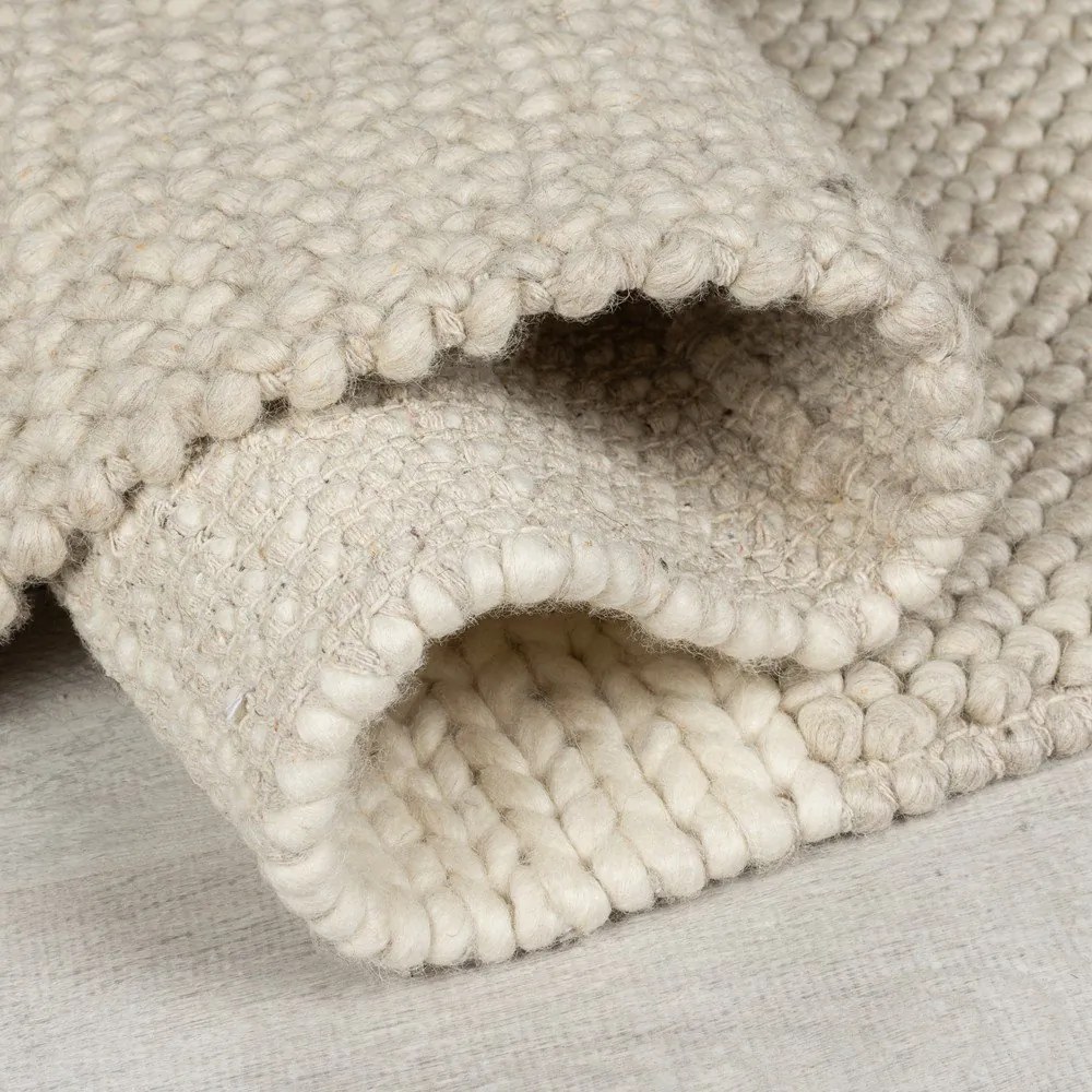 Béžový ručne tkaný koberec s prímesou vlny 120x170 cm Minerals Patchwork – Flair Rugs